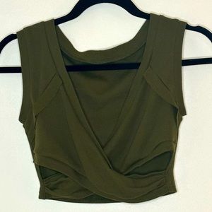 Forest Green Crop top cutout.  Size Small